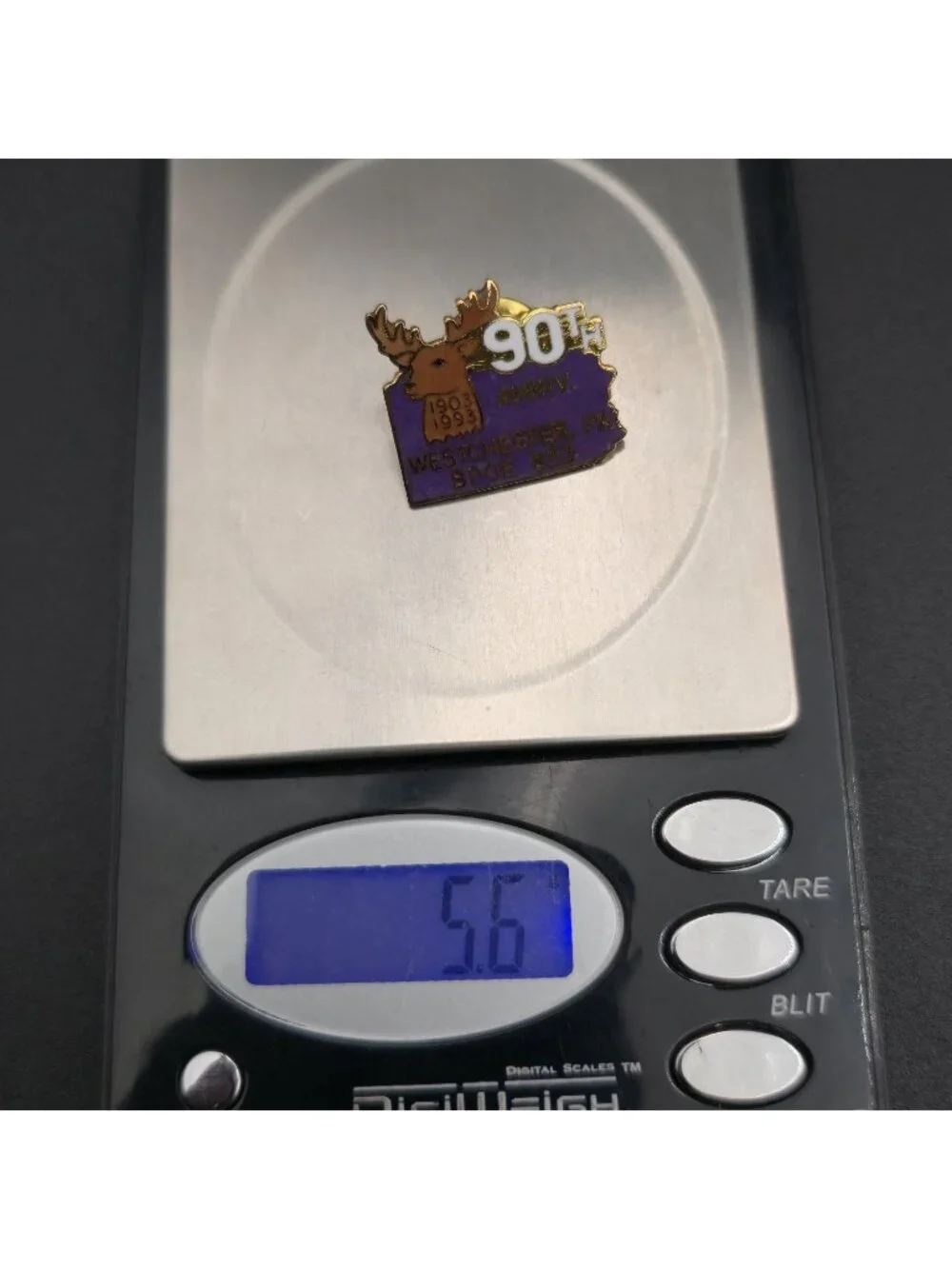 West Chester PA Elks BPOE 853 Lodge 90th Anniversary 1993 Enamel Pin A8118